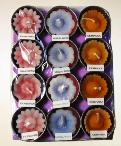 Set 12 candeline a forma di fiore, profumazioni miste