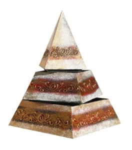 Scatola Portagioie Piramidale Oro a 3 Ripiani