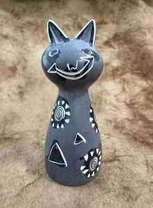 Gatto grigio pietra ollare - oggetto per decorazione